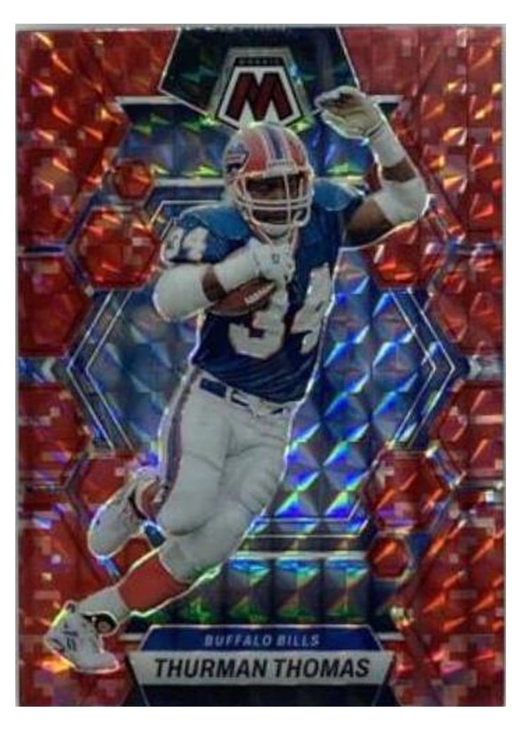 2023 Panini Mosaic Base Set Thurman Thomas Camo Red #27 card
