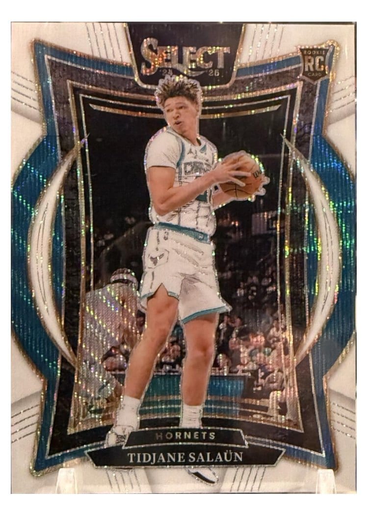 2024-25 Panini Select Base Set Tidjane Salaun White Wave Prizm #95 card