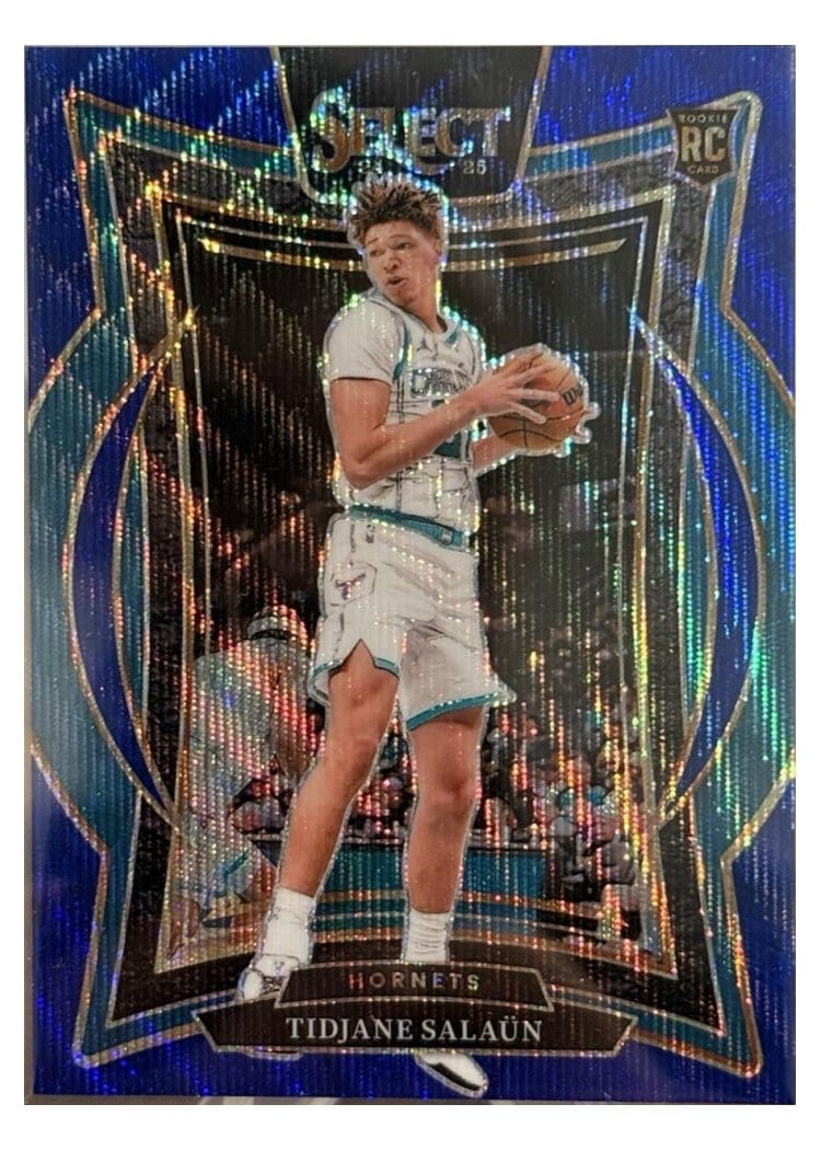 2024-25 Panini Select Base Set Tidjane Salaun Blue Wave Prizm #95 card