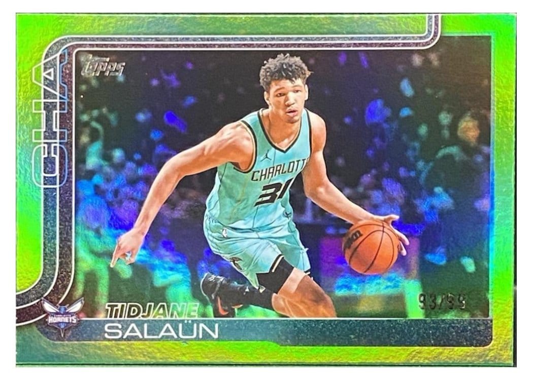 2025-26 Topps Base Set Tidjane Salaün Green Rainbow #71 card