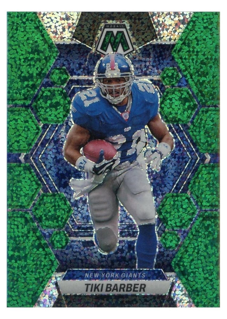 2023 Panini Mosaic Base Set Tiki Barber Green Sparkle #180 card