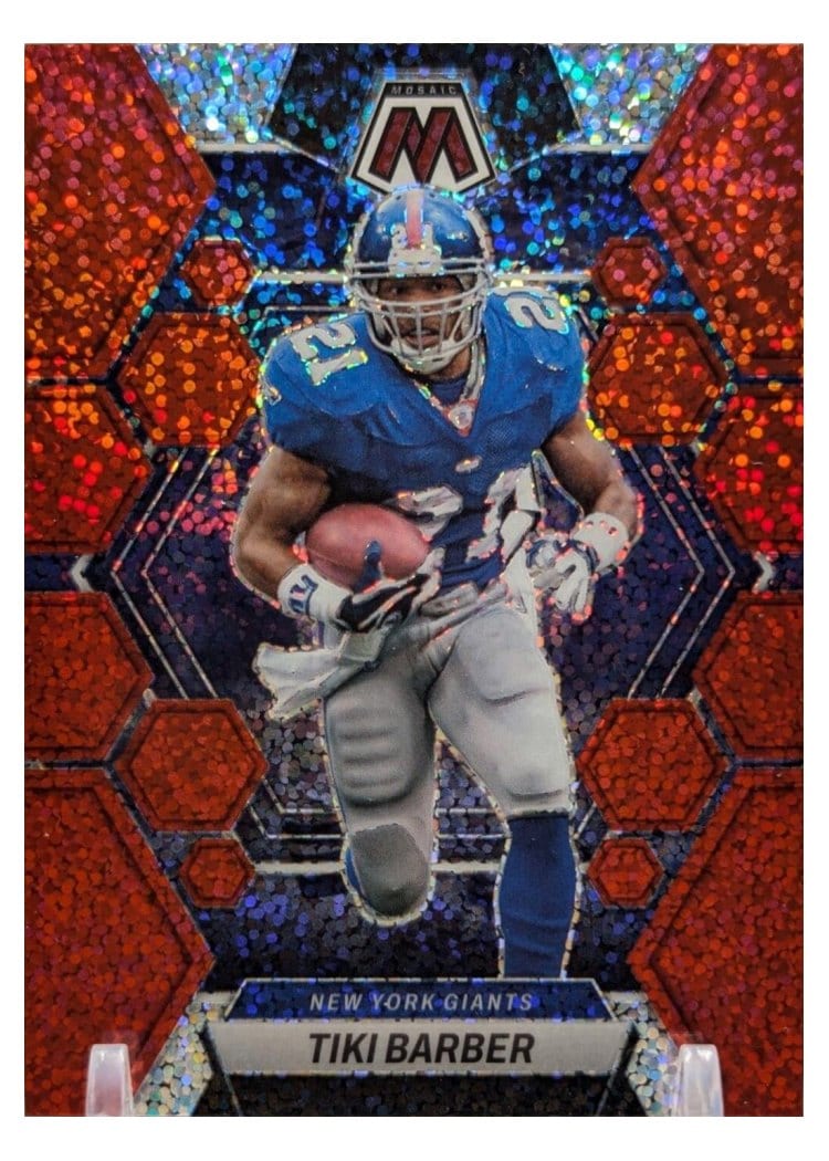 2023 Panini Mosaic Base Set Tiki Barber Red Sparkle #180 card