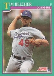 1991 Score Base Set Tim Belcher #187 card