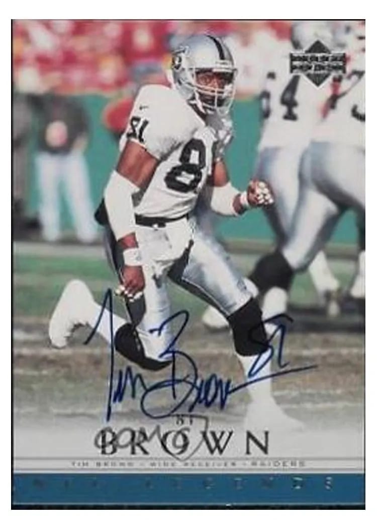 2000 Upper Deck Legends Autographs Tim Brown card