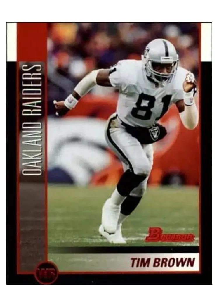 2002 Bowman Tim Brown #18 card