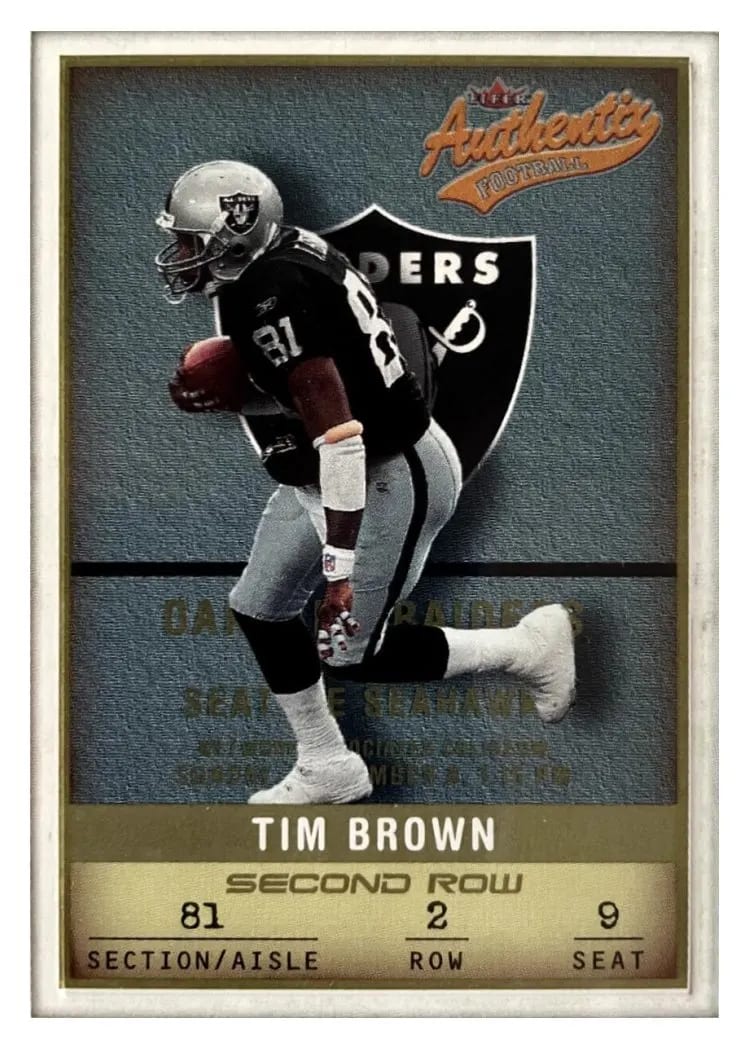 2002 Fleer Authentix Tim Brown #28 card
