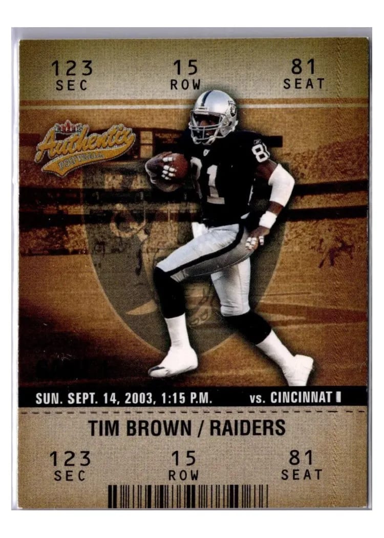 2003 Fleer Authentix Tim Brown #2 card