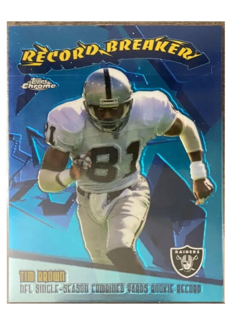 2003 Topps Chrome Record Breakers Tim Brown #RB28 card