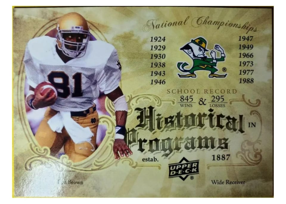 2011 Upper Deck Historical Programs Tim Brown #HP-11 card