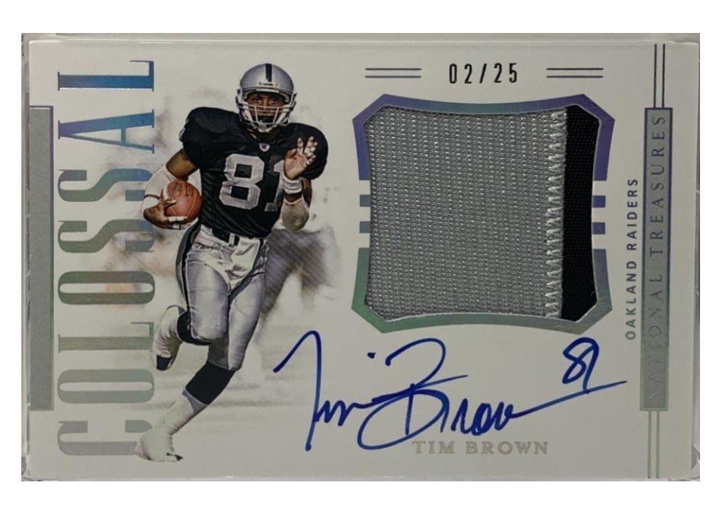 2018 National Treasures Colossal Signatures Tim Brown card
