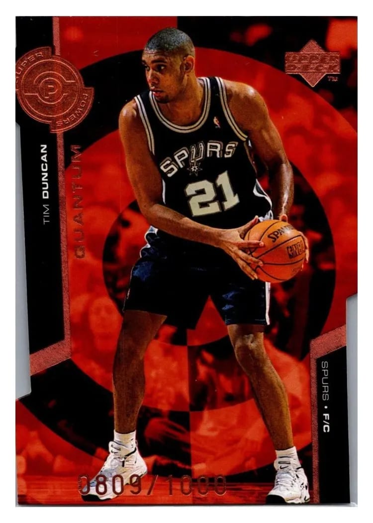 1998 Upper Deck Super Powers Tim Duncan Quantum Bronze #S24 card