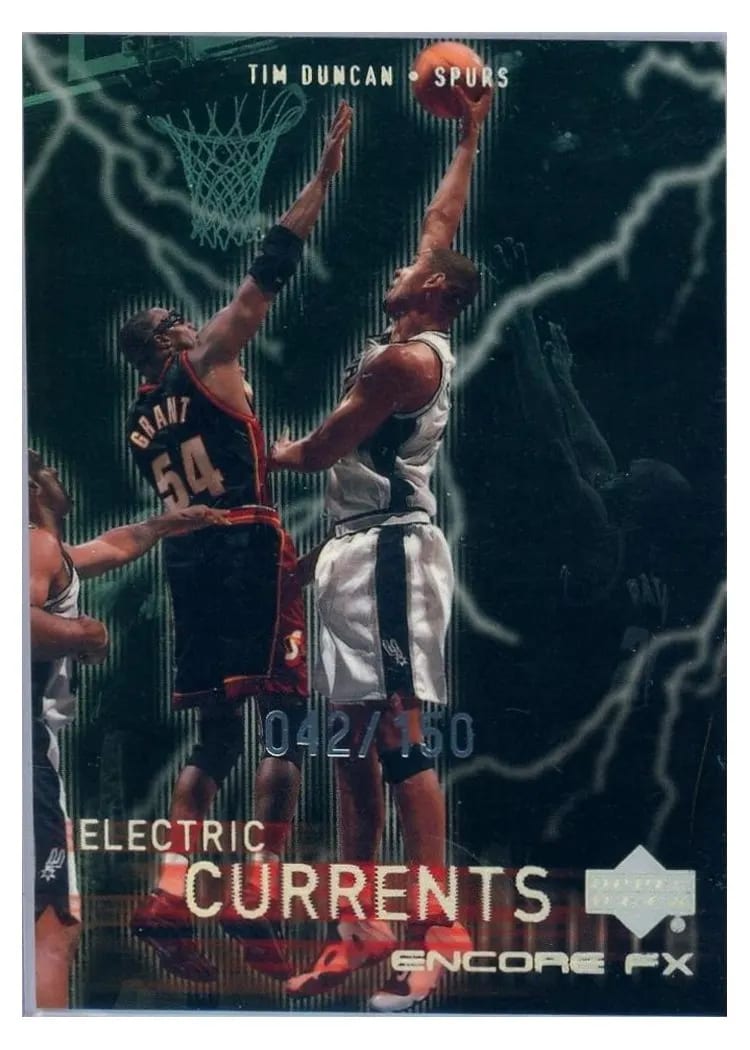 1999 Upper Deck Encore Electric Currents Tim Duncan #EC6 card