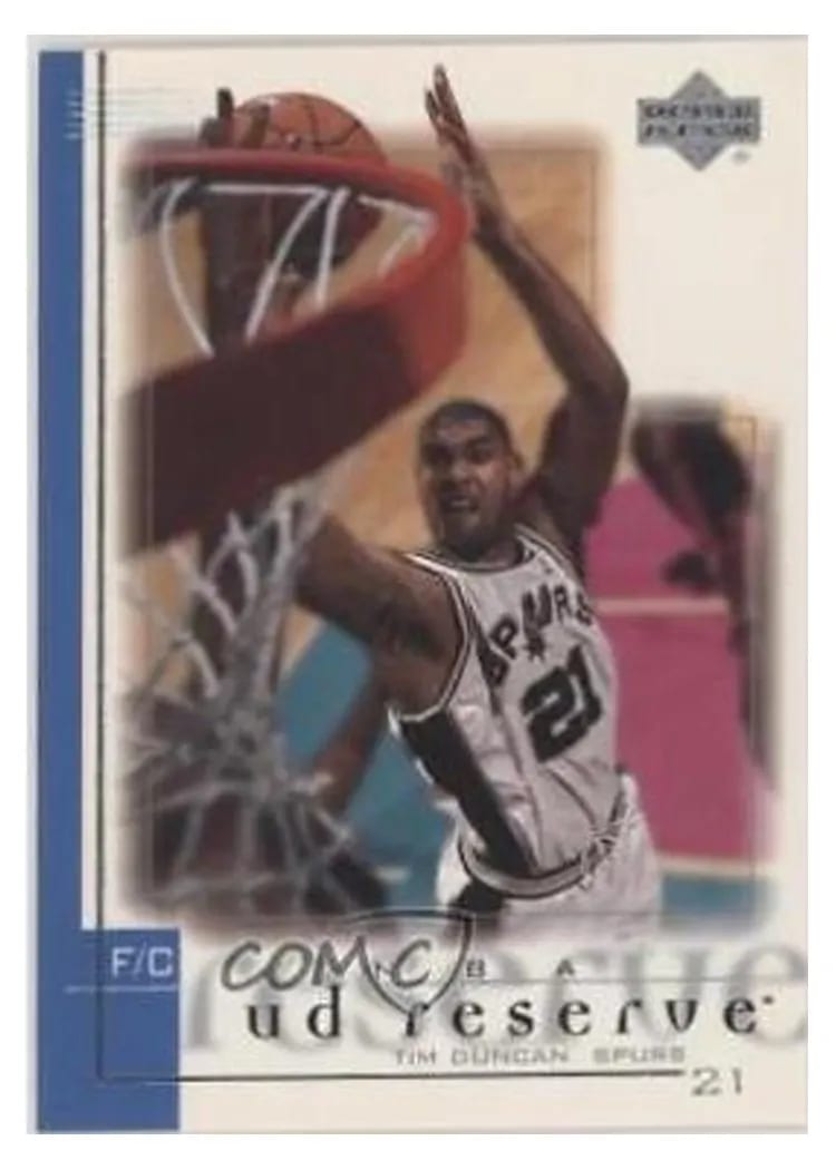 2000 Upper Deck Reserve Tim Duncan #73 card