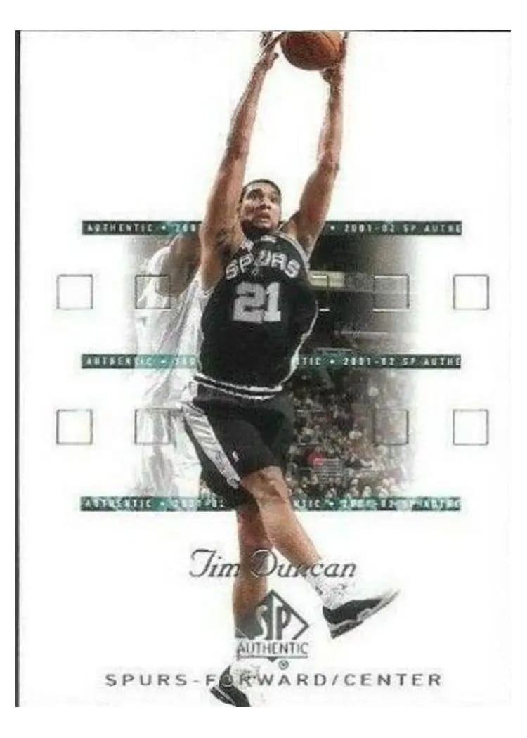 2001 SP Authentic Tim Duncan #76 card