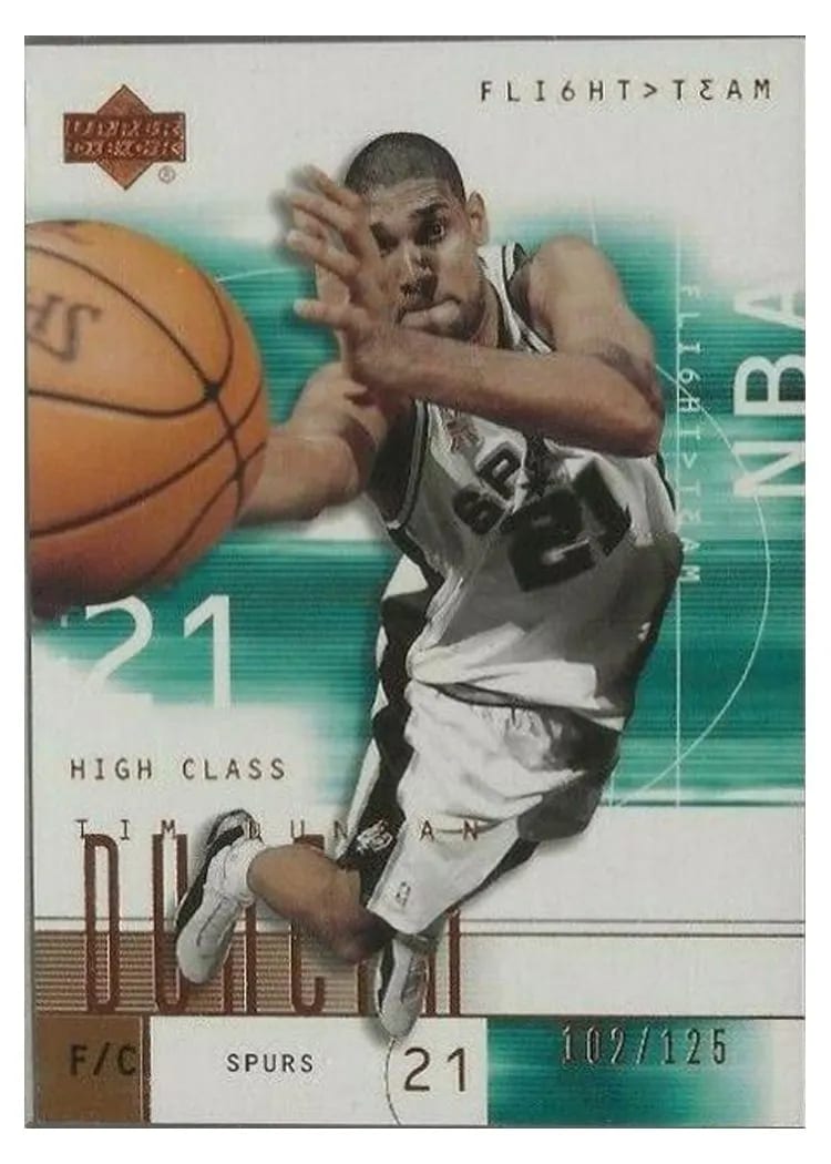 2001 Upper Deck Flight Team Tim Duncan Copper #26 card