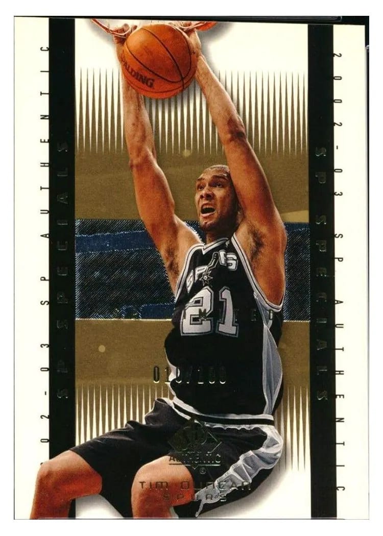2002 SP Authentic Tim Duncan Limited #108 card