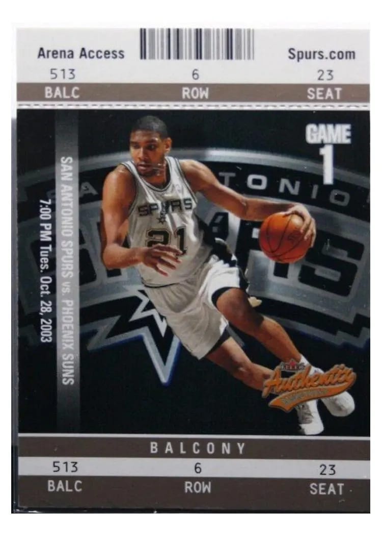 2003 Fleer Authentix Tim Duncan #7 card