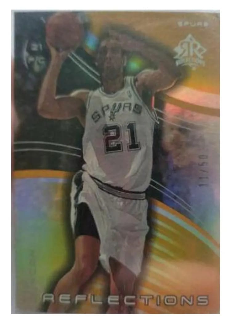 2003 Upper Deck Triple Dimensions Reflections Tim Duncan Gold #75 card