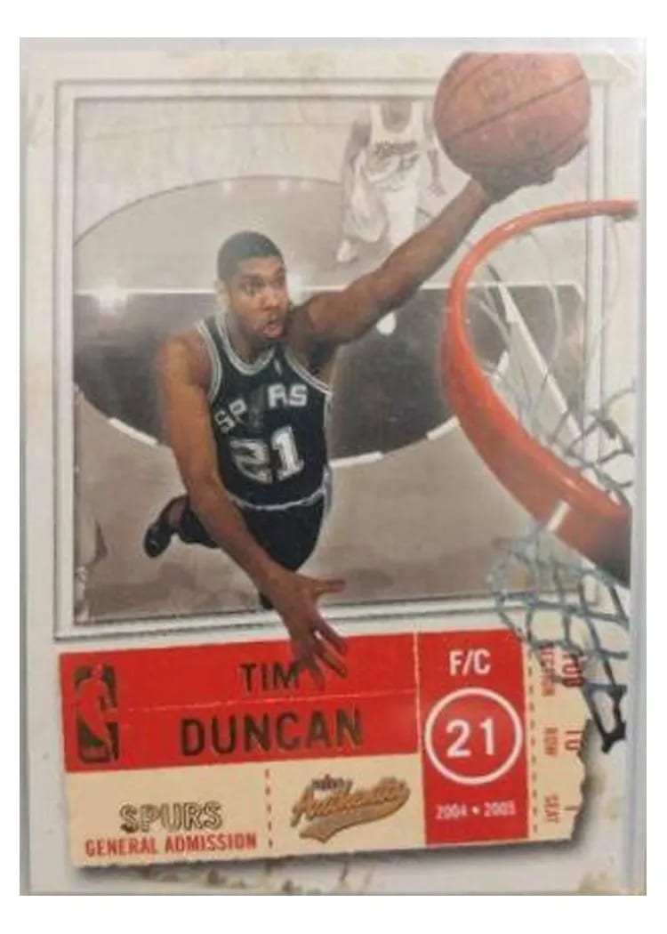 2004 Fleer Authentix Tim Duncan #21 card