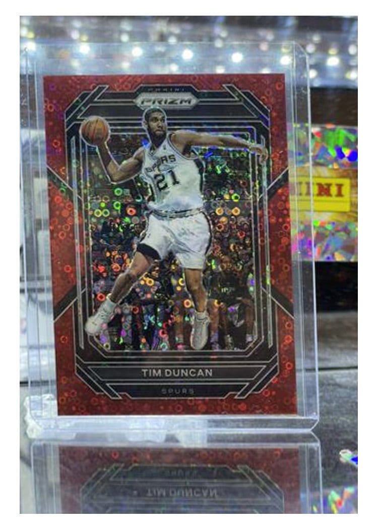 2022-23 Panini Prizm Base Set Tim Duncan Fast Break Red Prizm #293 card