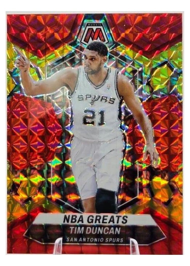 2023-24 Panini Mosaic Base Set Tim Duncan Red Yellow Fusion Choice #291 card