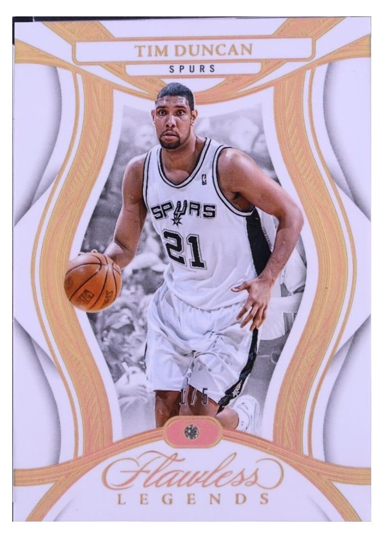 2024-25 Panini Flawless Base Gems Tim Duncan Gold #118 card