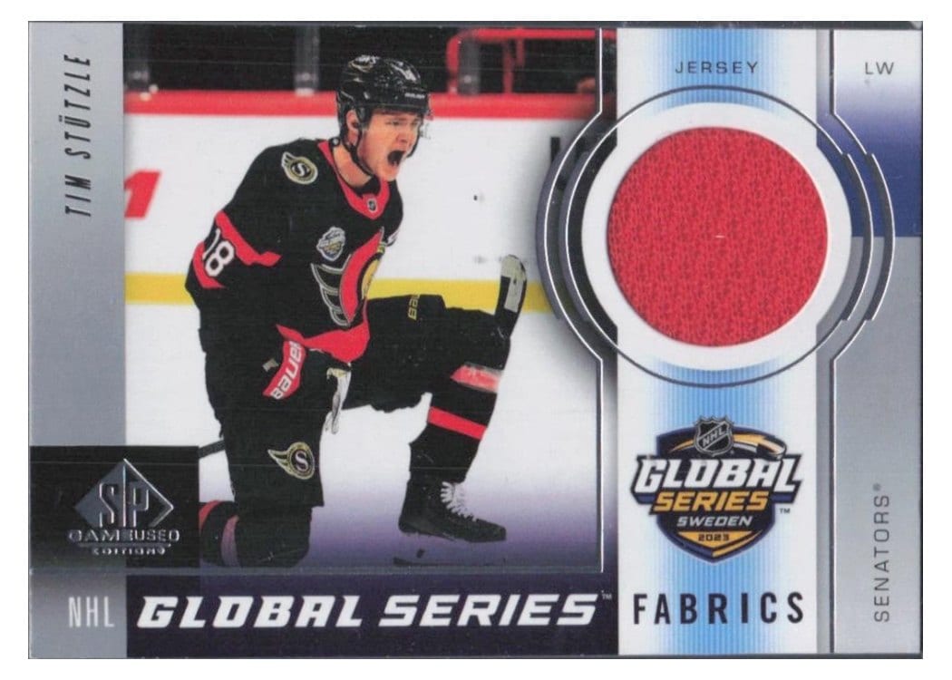 2024-25 SP Game Used 2023 Global Series Sweden Fabrics Tim Stutzle #GSF-TS card