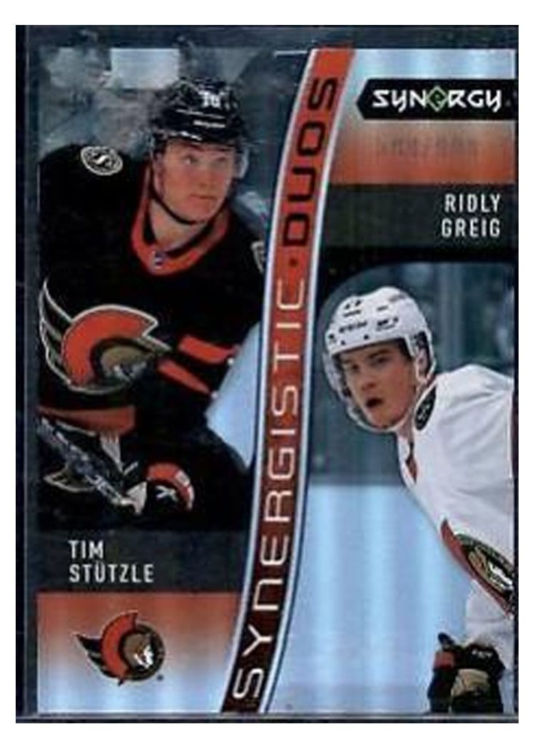 2023-24 Upper Deck Synergy Synergistic Duos Tim Stutzle/Marian Hossa #SD-10 card