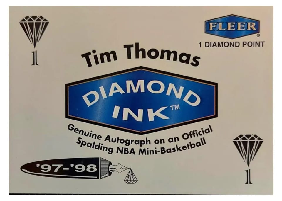 1997 Fleer Diamond Ink Tim Thomas card