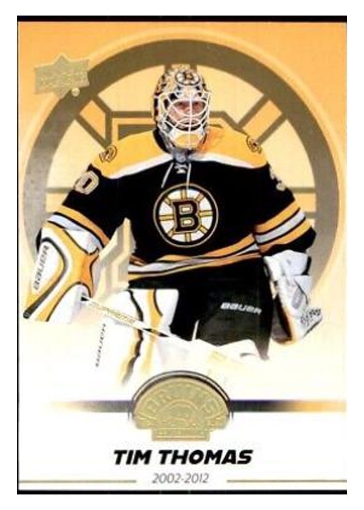 2023-24 Upper Deck Boston Bruins Centennial Base Box Set Tim Thomas #5 card