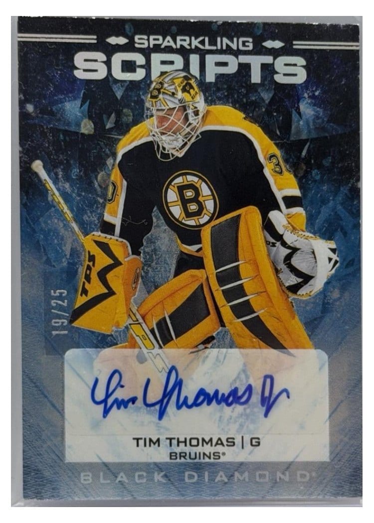 2024-25 Upper Deck Black Diamond Sparkling Scripts Tim Thomas #SS-TT card