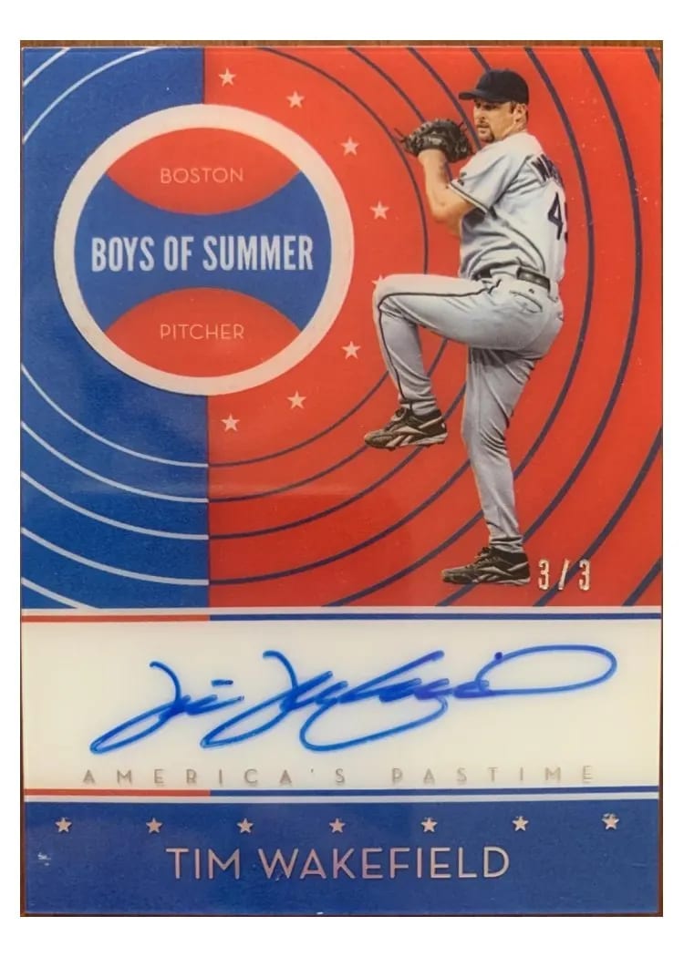 2019 Panini Chronicles America's Pastime Boys of Summer Tim Wakefield #BOS-TW card