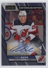 2023-24 O-Pee-Chee Platinum Blue Rainbow Autos Timo Meier #BA-TM card