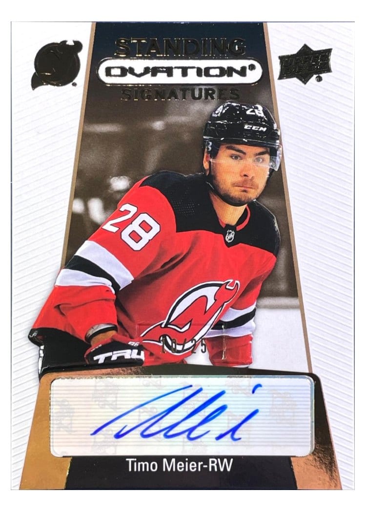 2023-24 Upper Deck Ovation Standing Ovation Signatures Timo Meier #SOS-TM card