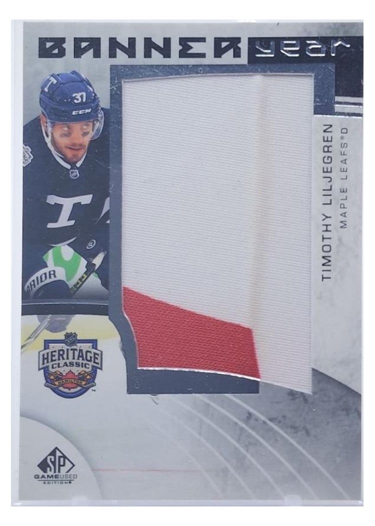 2022-23 SP Game Used 2022 NHL Heritage Classic Banner Year Relics Timothy Liljegren #BYHC-TL card