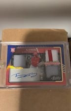 2022 Panini Absolute Tools of the Trade 3 Swatch Signatures TJ Friedl #TT3S-TF card