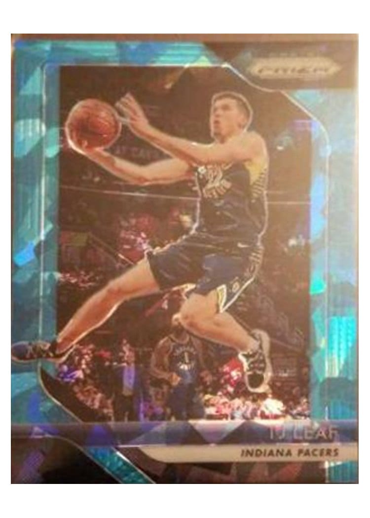 2018-19 Panini Prizm Base Set TJ Leaf Blue Ice Prizm #124 card