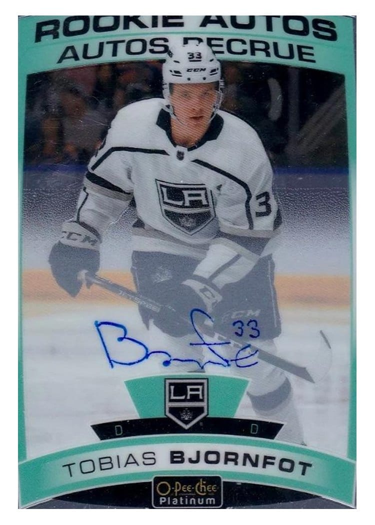 2019-20 O-Pee-Chee Platinum Rookie Autos Tobias Bjornfot #R-BJ card