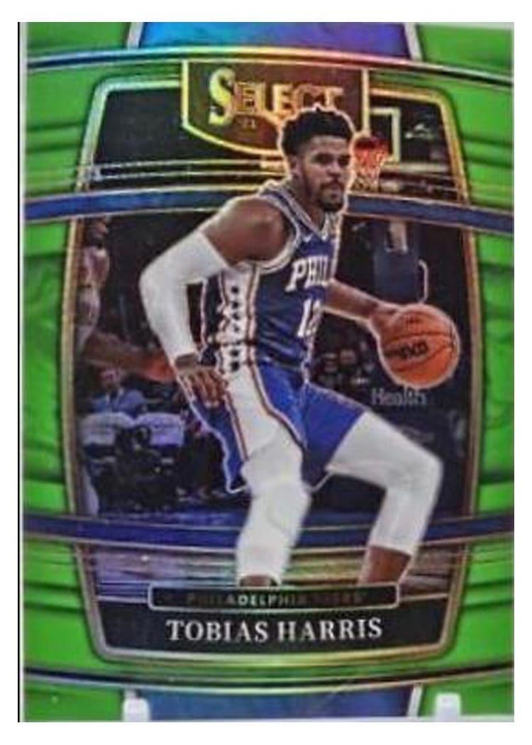 2021-22 Panini Select Base Set Tobias Harris Neon Green Prizm #16 card