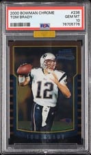 2000 Bowman Chrome Tom Brady Gold #236 card
