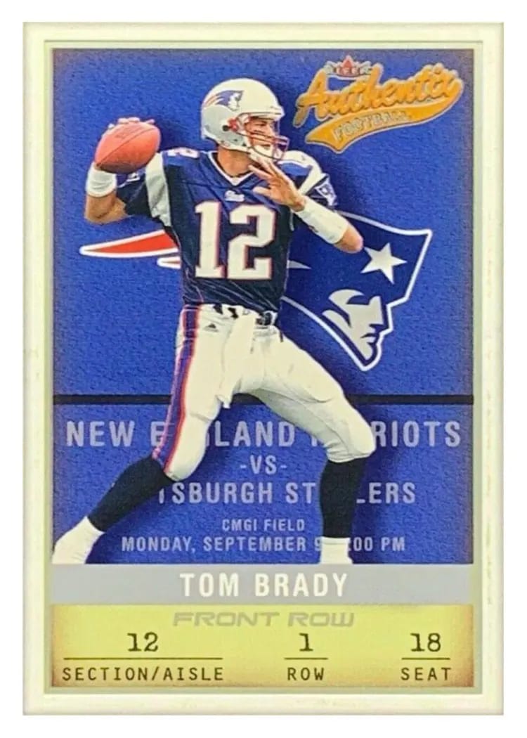 2002 Fleer Authentix Tom Brady #48 card
