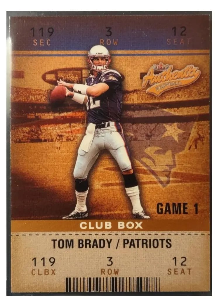 2003 Fleer Authentix Tom Brady #22 card