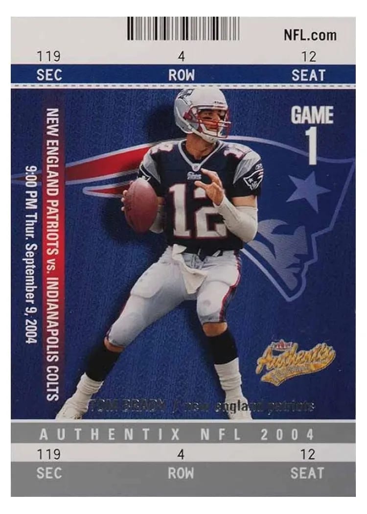 2004 Fleer Authentix Tom Brady #1 card