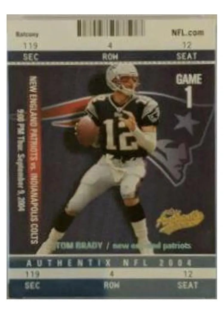 2004 Fleer Authentix Tom Brady #1 card
