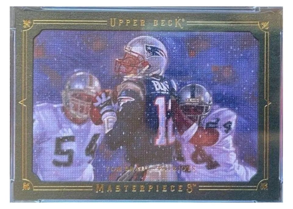 2008 Upper Deck Masterpieces Tom Brady Framed Green #83 card
