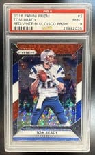 2016 Panini Prizm Tom Brady Red White and Blue Disco Prizm #2 card