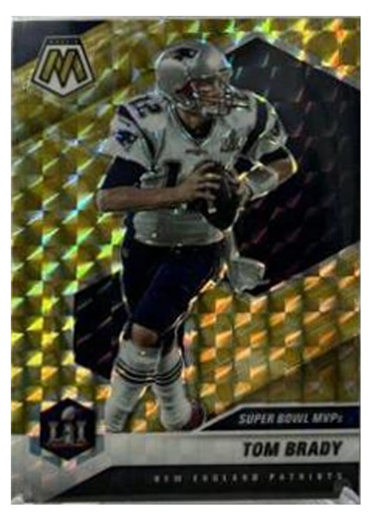 2021 Panini Mosaic Base Set Tom Brady Reactive Yellow Mosaic #284 card