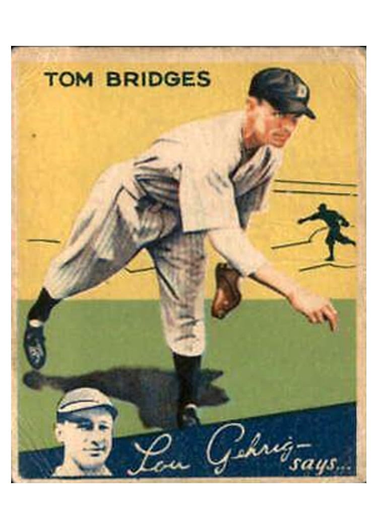 1934 World Wide Gum Tom Bridges #87 card