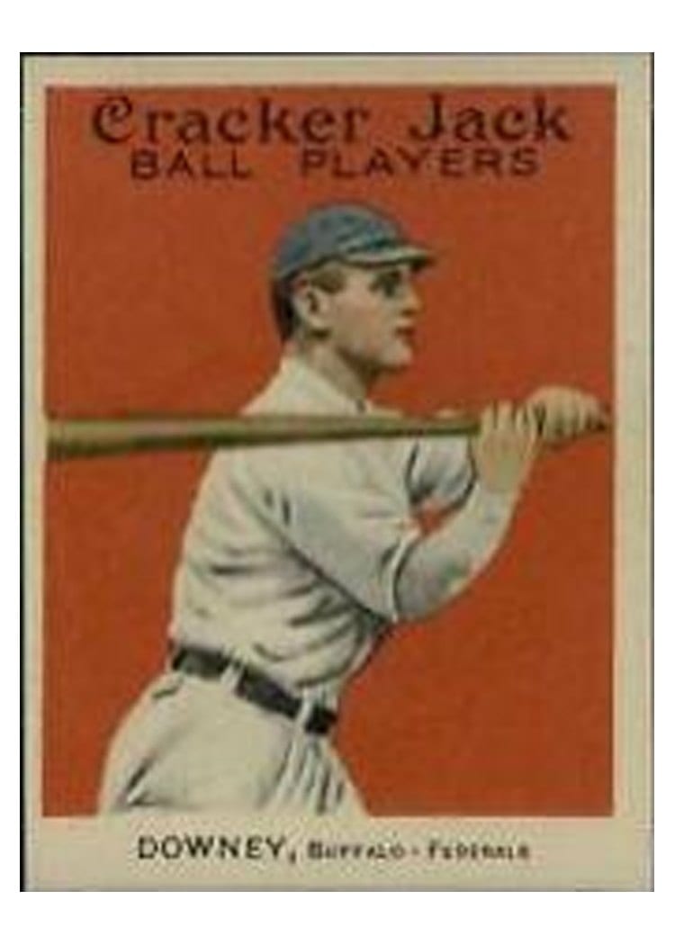 1915 Cracker Jack Tom Downey #107 card