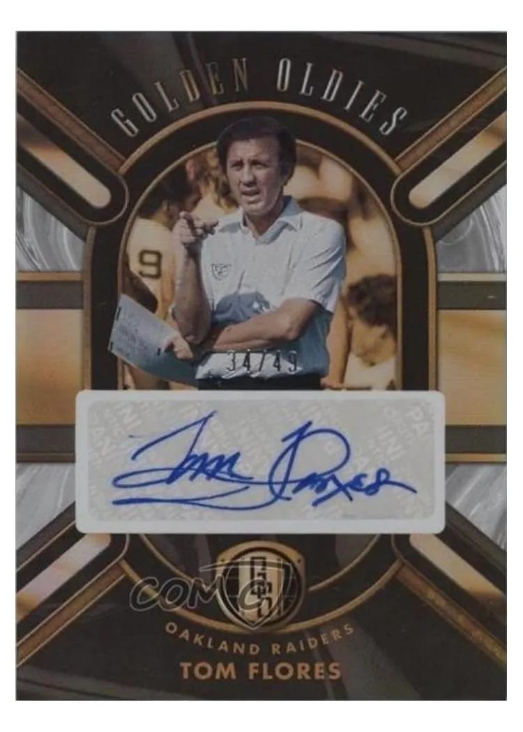 2024 Panini Gold Standard Golden Oldies Autograph Tom Flores White Gold #GO-TFS card